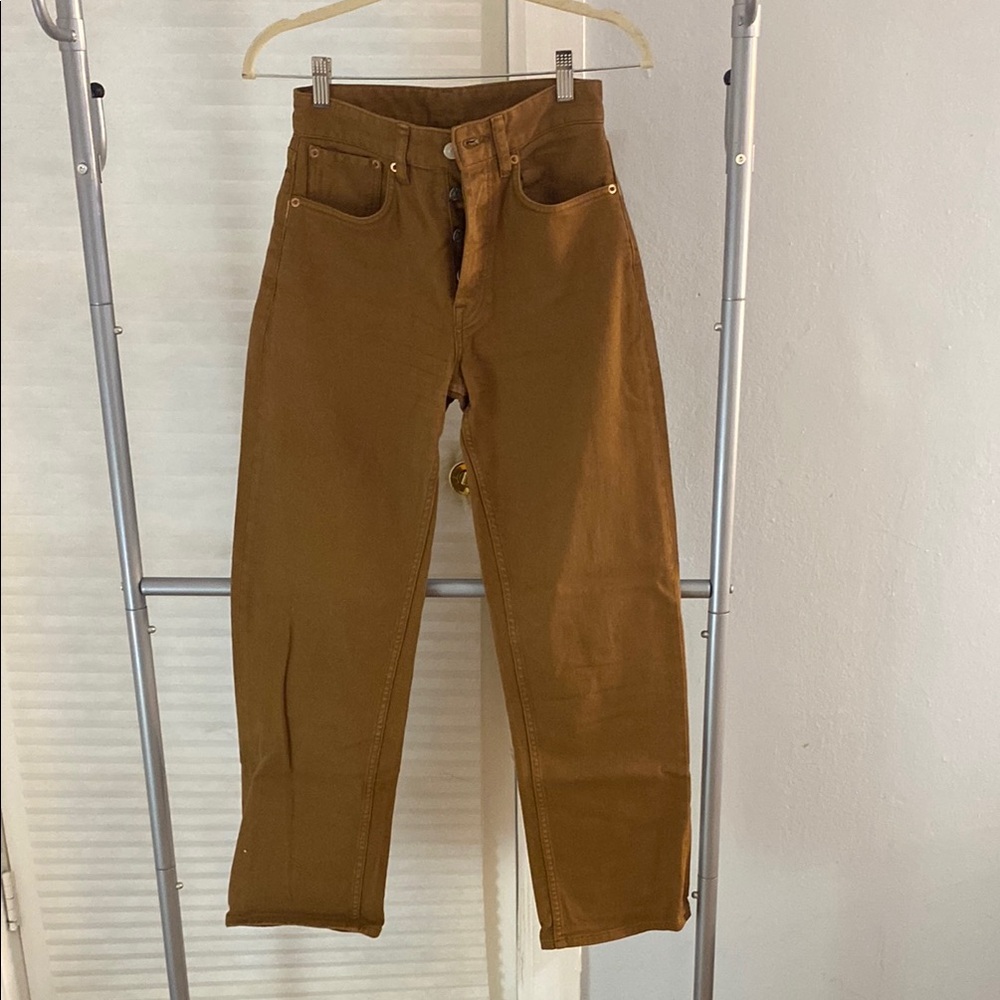 Buck Mason Brown Button-Fly Pants size 24